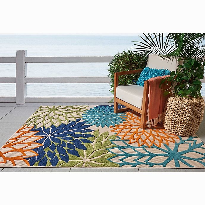 slide 7 of 7, Nourison Aloha Floral Burst 5'3 x 7'5'' Indoor/Outdoor Area Rug'', 1 ct