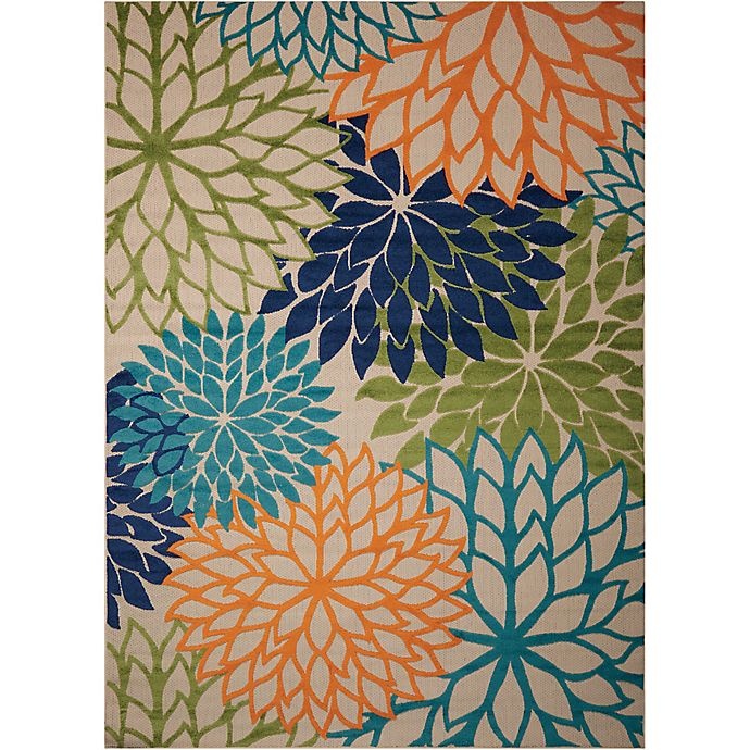 slide 1 of 7, Nourison Aloha Floral Burst 5'3 x 7'5'' Indoor/Outdoor Area Rug'', 1 ct