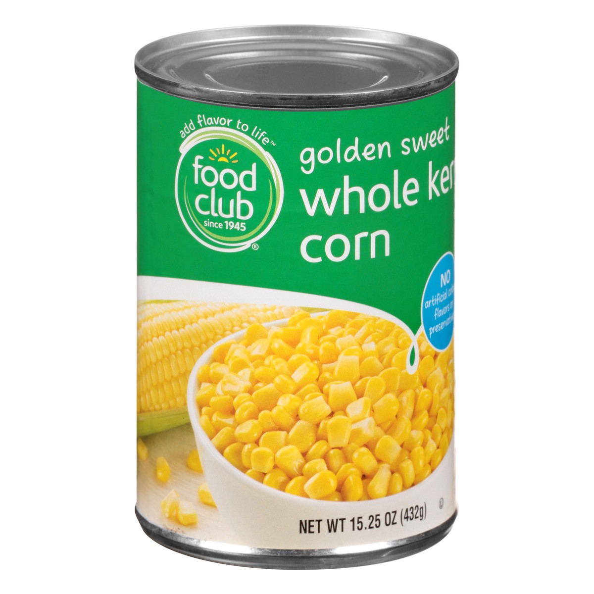 slide 8 of 12, Food Club Whole Kernel Golden Sweet Corn 15.25 oz Can, 15.25 oz