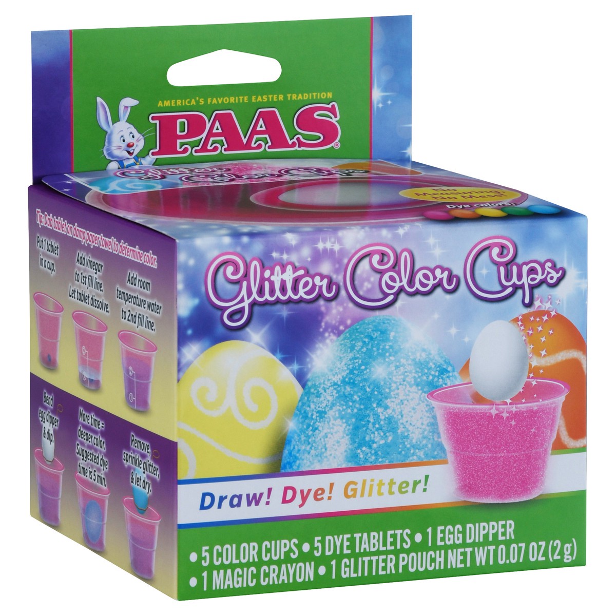 slide 6 of 9, PAAS Glitter Color Cups Egg Decorating Kit 1 ea, 1 ct