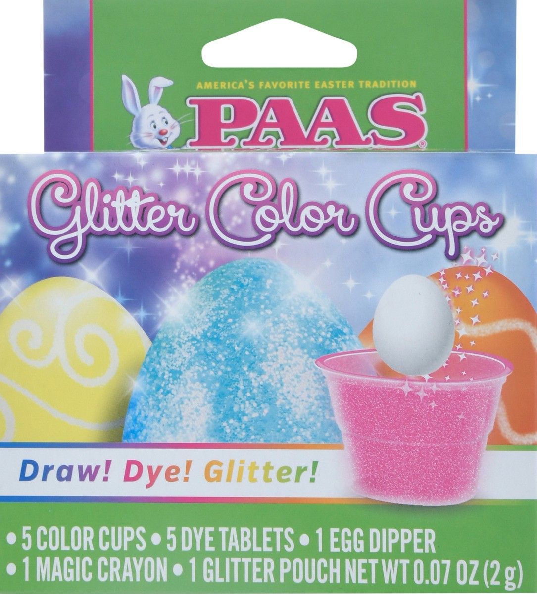 slide 2 of 9, PAAS Glitter Color Cups Egg Decorating Kit 1 ea, 1 ct