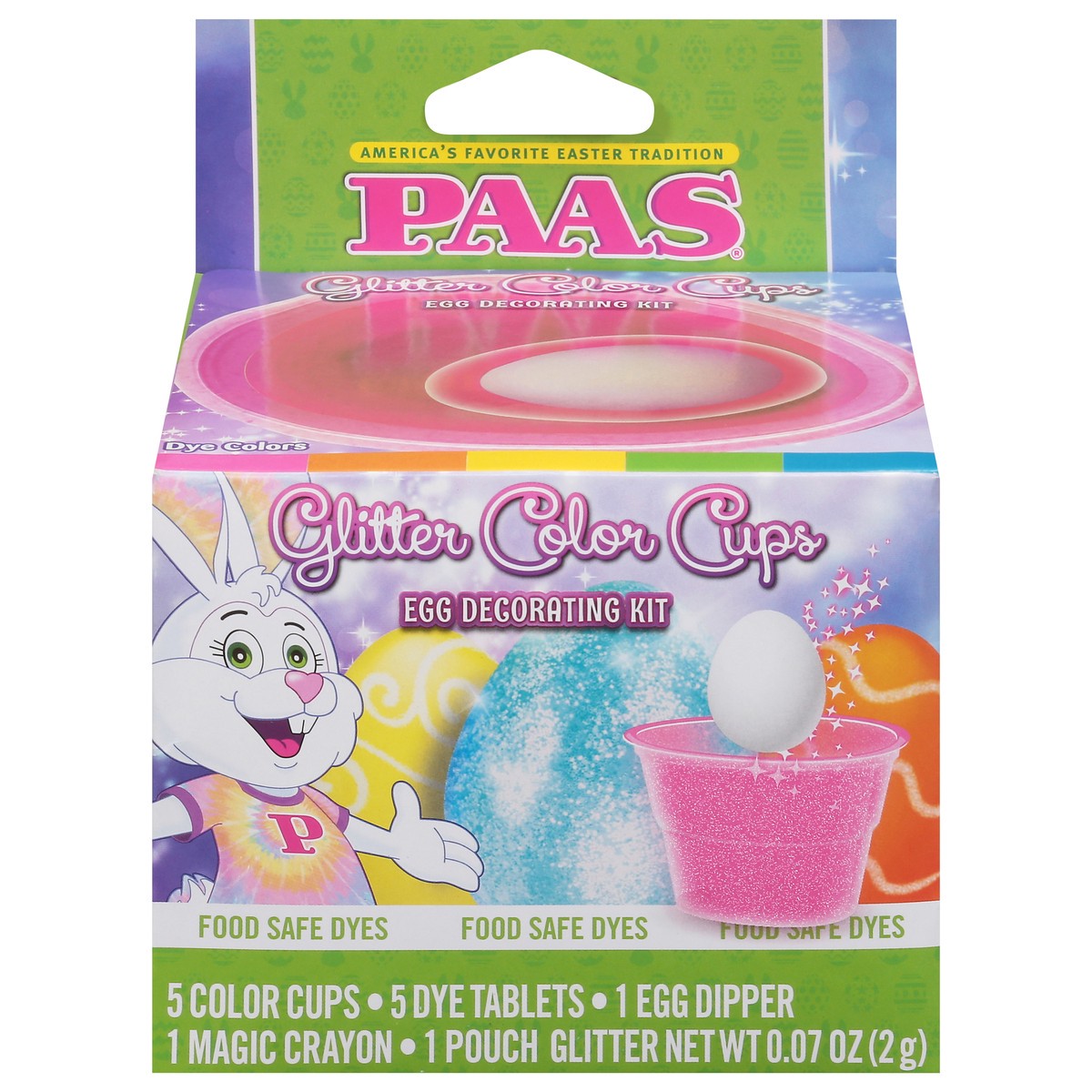 slide 1 of 9, PAAS Glitter Color Cups Egg Decorating Kit 1 ea, 1 ct