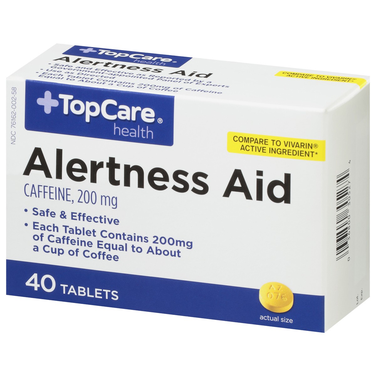 slide 2 of 15, TopCare Health 200 mg Alertness Aid 40 Tablets, 40 ct