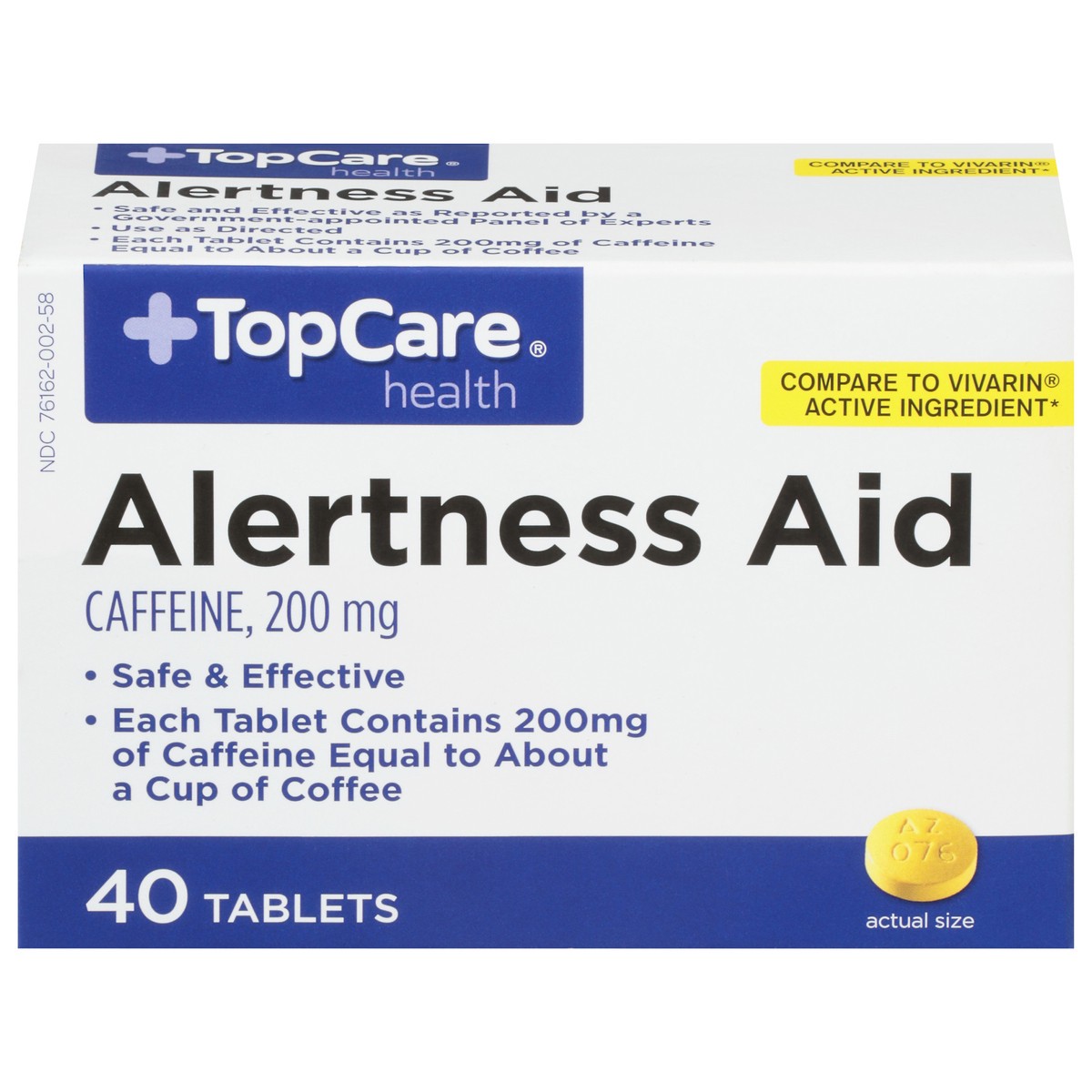 slide 1 of 15, TopCare Health 200 mg Alertness Aid 40 Tablets, 40 ct