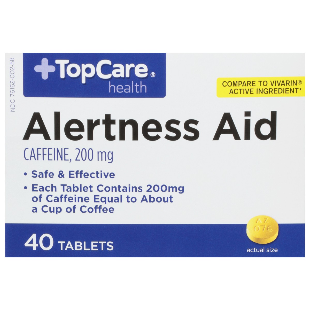 slide 4 of 15, TopCare Health 200 mg Alertness Aid 40 Tablets, 40 ct