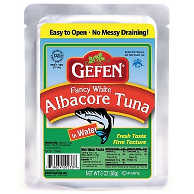 slide 1 of 1, Gefen Fancy White Albacore Tuna In Water - Kosher For Passover, 3 oz