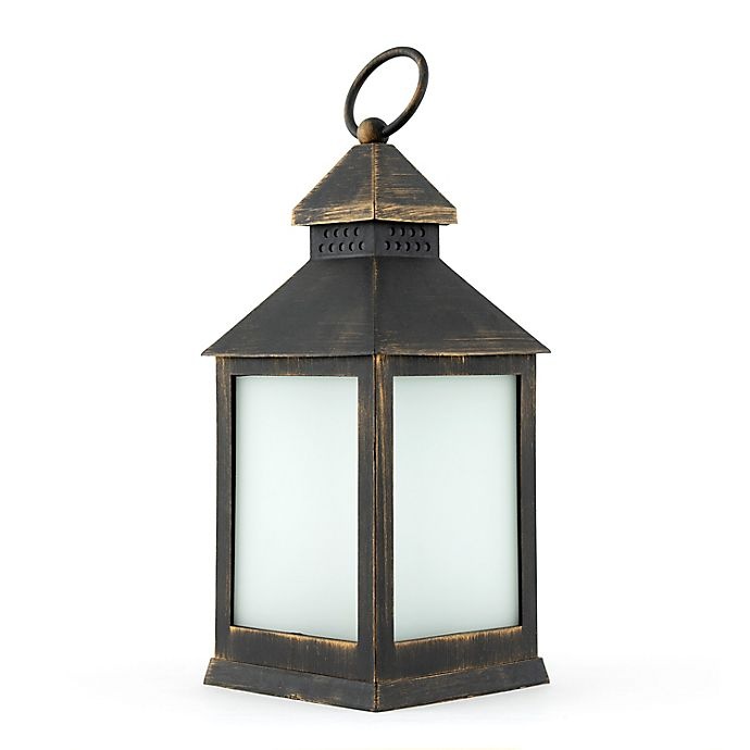 slide 1 of 1, Sterling & Noble LED Lantern - Antique Bronze, 9.4 in