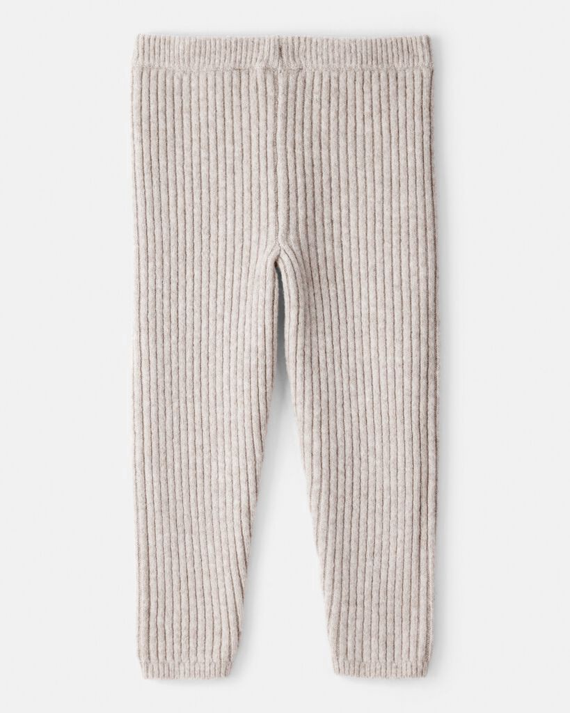 slide 2 of 3, Oshkosh Toddler Girl Ribbed Sweater Knit Pants - Cream Brown 4T, 1 ct
