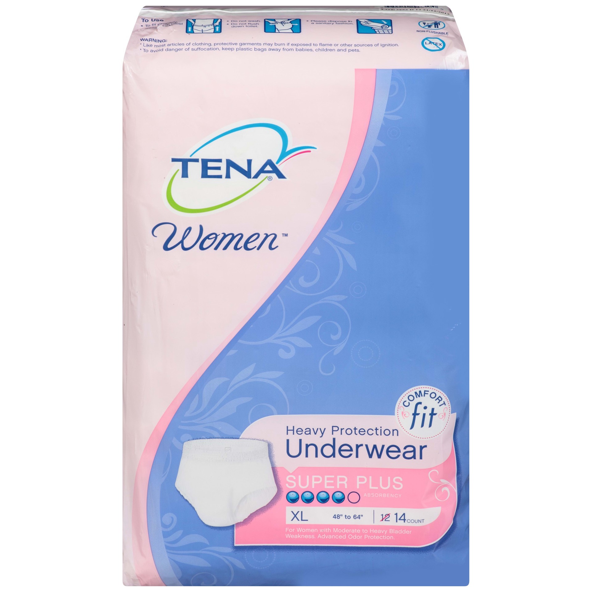 slide 1 of 1, Tena Incontinence Underwear for Women, Protective, XLarge, 14 Count, 14 ct