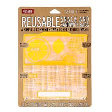 slide 1 of 1, Russbe Yellow Reusable Sandwich And Snack Bags, 4 ct