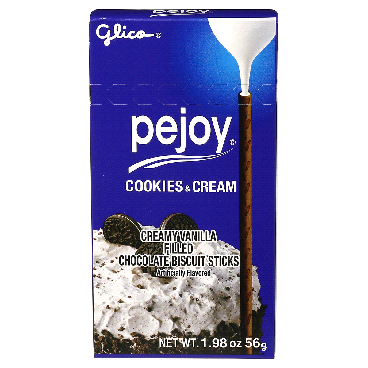 slide 1 of 5, Glico Pejoy Cookies and Cream Biscuit Sticks, 1.98 oz