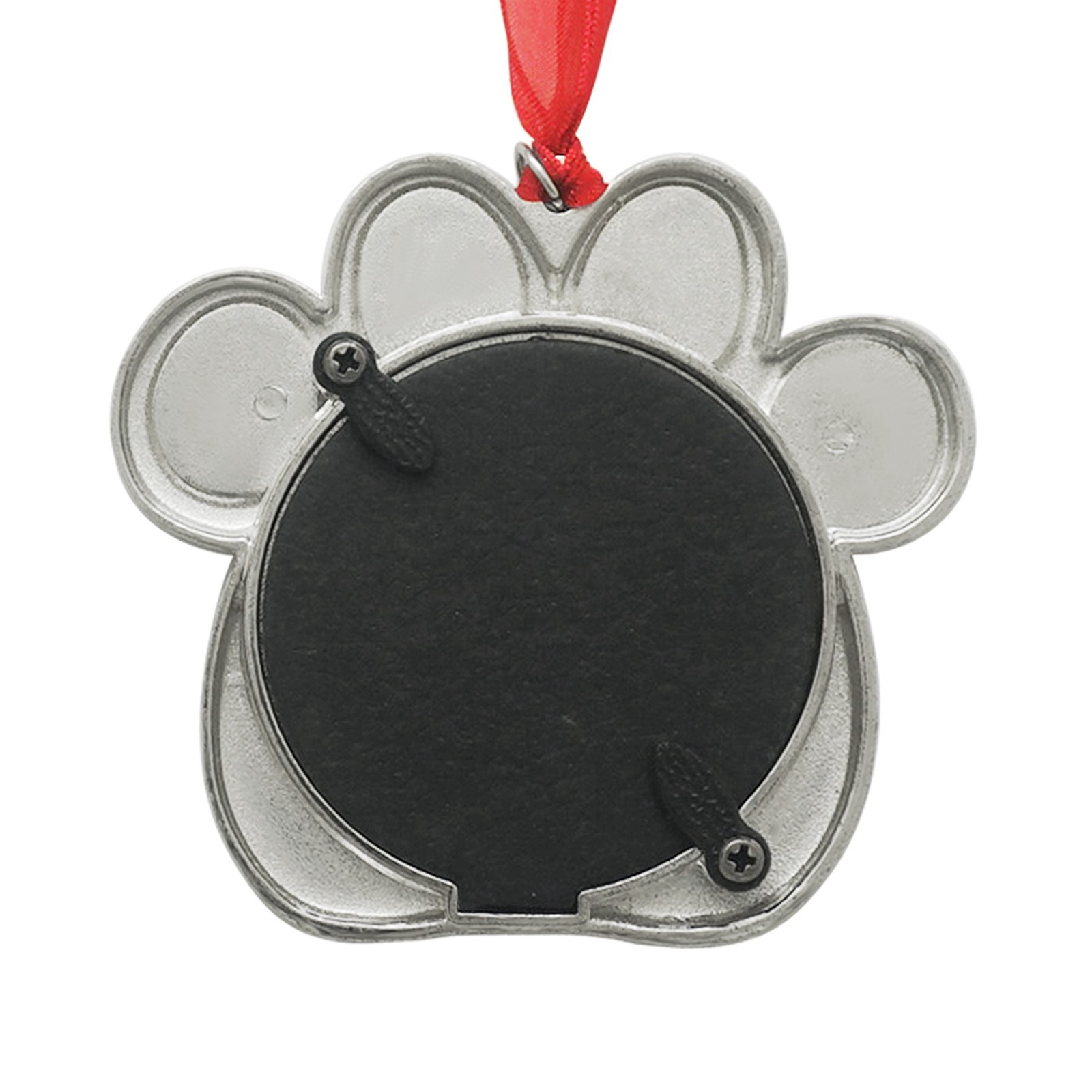 slide 2 of 3, 2" X 2" Silver & Red Paw 2025 Metal Ornament Frame By Studio Decor, 2 in x 2 in