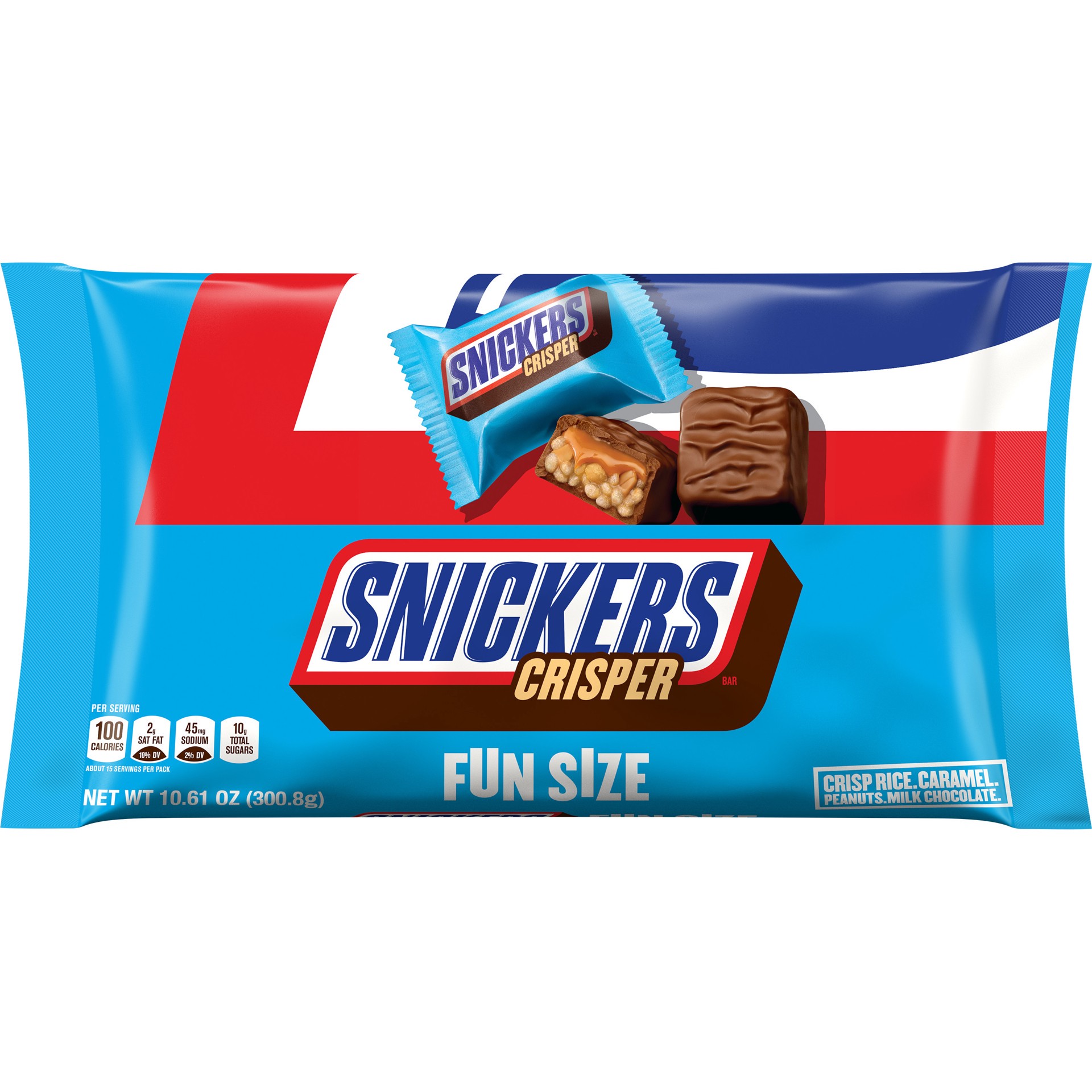 slide 1 of 8, Snickers, Crisper Fun Size Chocolate Candy Bars, 10.61 Oz, 10.61 oz