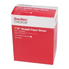 Gordon Choice 7.75 Inch Paper Jumbo Straws, Black, Unwrapped