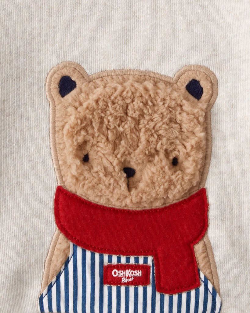 slide 4 of 4, Oshkosh Baby 'Josh B'gosh' Bear Fleece Sweatshirt - Heather Cream Cream 9M, 1 ct
