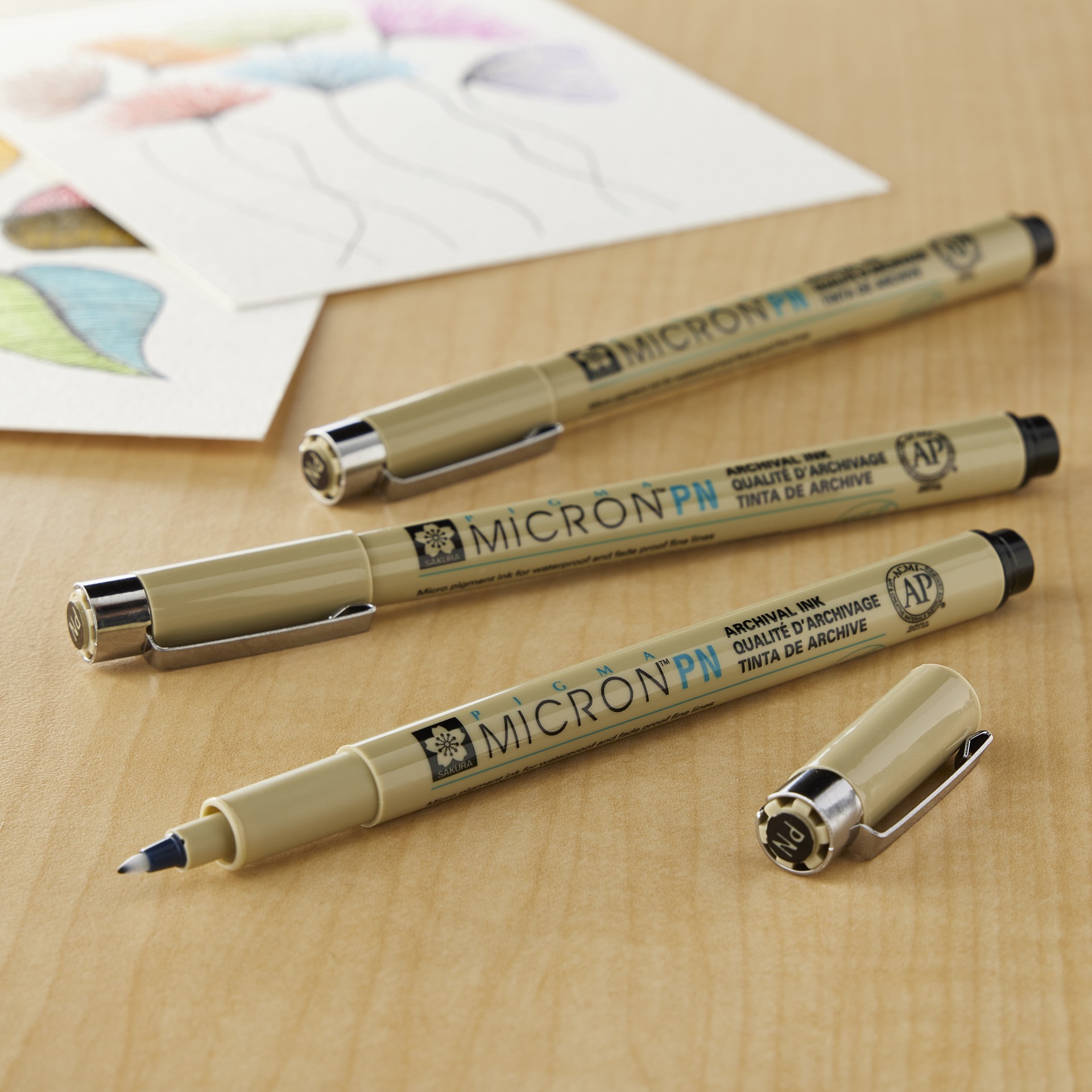 slide 3 of 3, Sakura Pigma Micron Pn Durable Plastic Nib Black Pens, 3ct, 3 ct