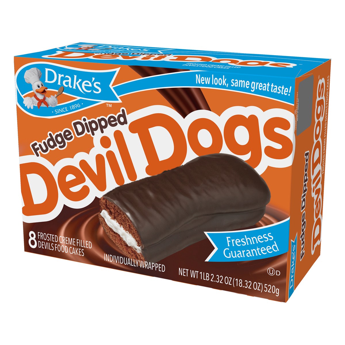 slide 8 of 9, Drake's Fudge Dipped Devil Dogs, 18.32 oz