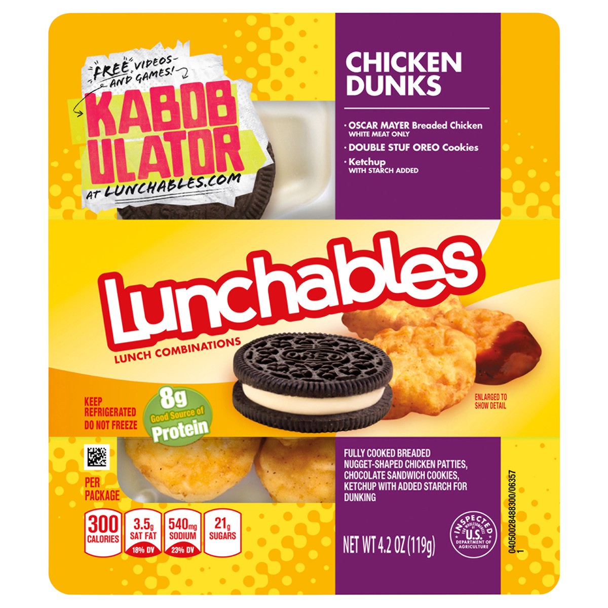 slide 1 of 3, Lunchables Chicken Dunks with Chocolate Creme Cookies, 4.2 oz Tray, 4.2 oz