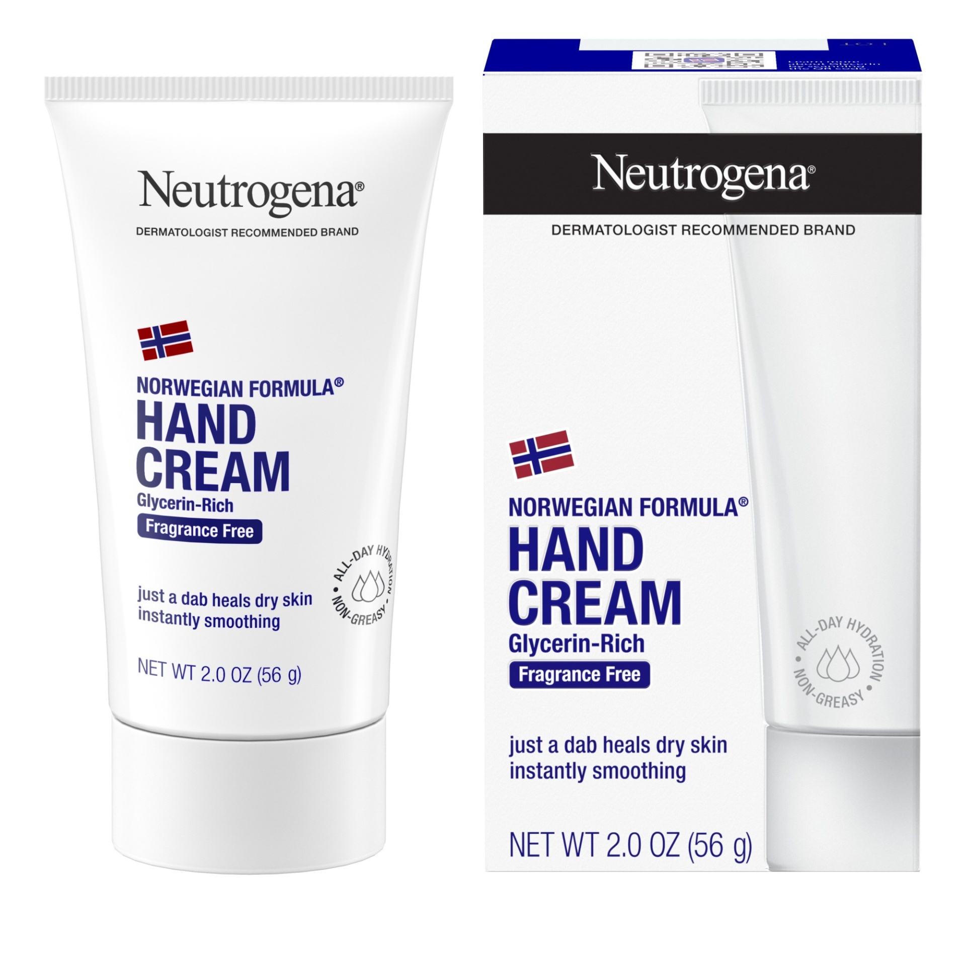 slide 1 of 6, Neutrogena Norwegian Formula Moisturizing Hand Cream Formulated with Glycerin for Dry, Rough Hands, Fragrance-Free Intensive Hand Lotion, 2 oz