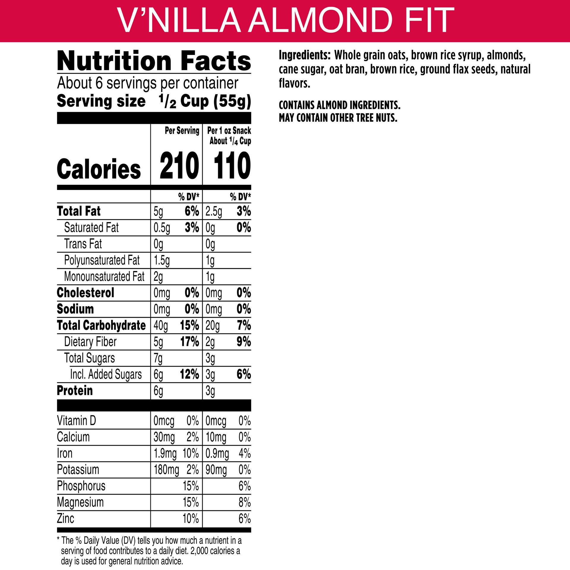 slide 2 of 5, Bear Naked Granola Cereal, Whole Grain Granola, Breakfast Snacks, Vanilla Almond Crisp, 12oz Bag, 1 Bag, 12 oz