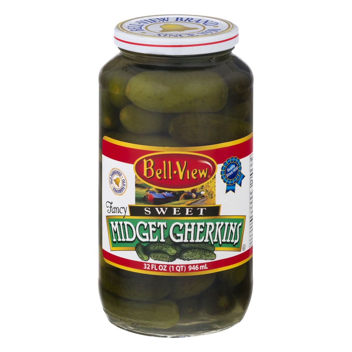 slide 1 of 1, Bell-View Fancy Sweet MidGet Gherkins, 32 fl oz