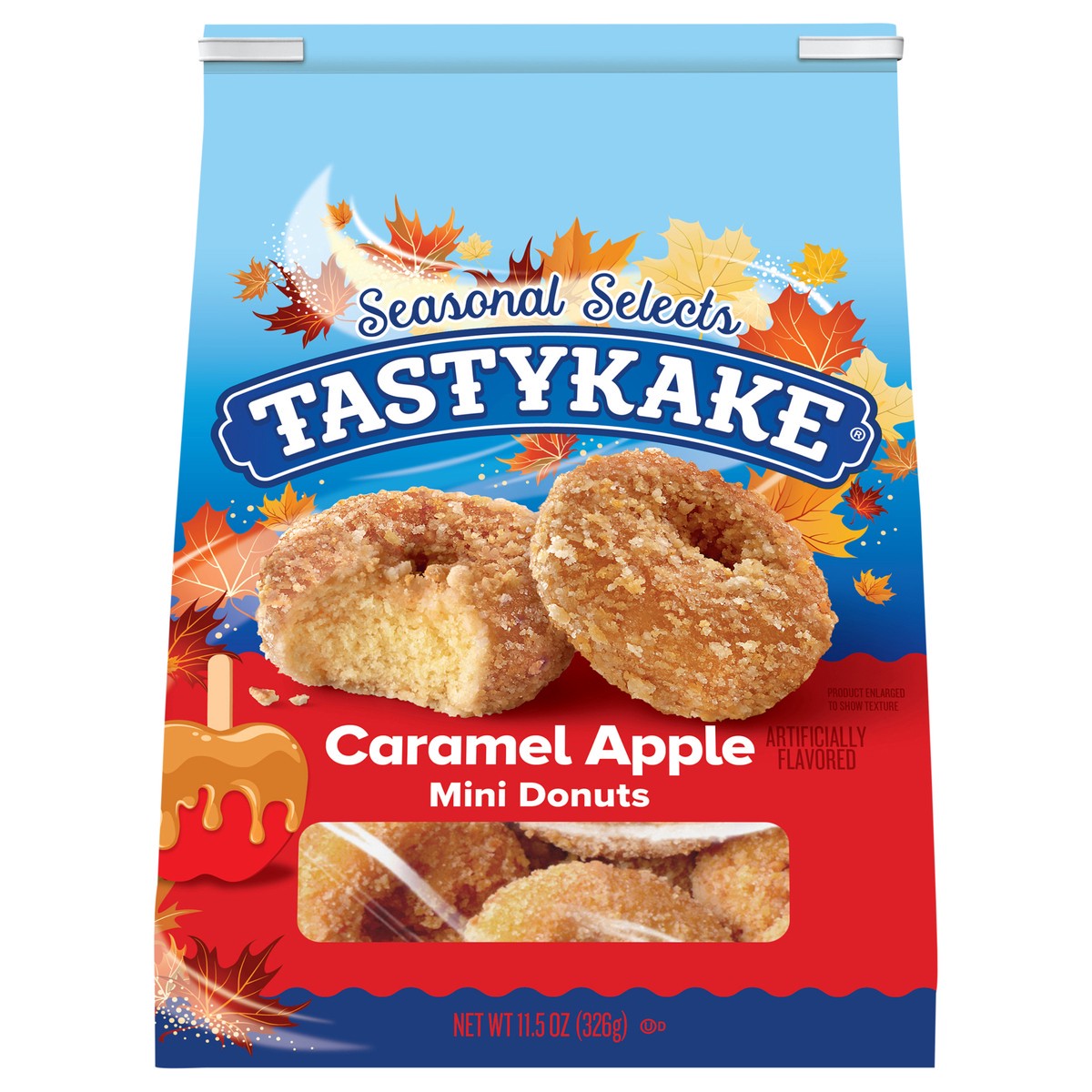 slide 1 of 14, Tastykake Caramel Apple Flavored Mini Donuts Bag, Fall Edition, 11.5 oz. Bag, 11.5 oz