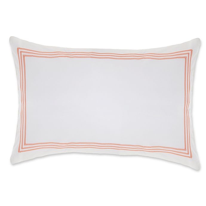 slide 1 of 1, Wamsutta Hotel Triple Baratta Stitch King Pillow Sham - White/Coral, 1 ct