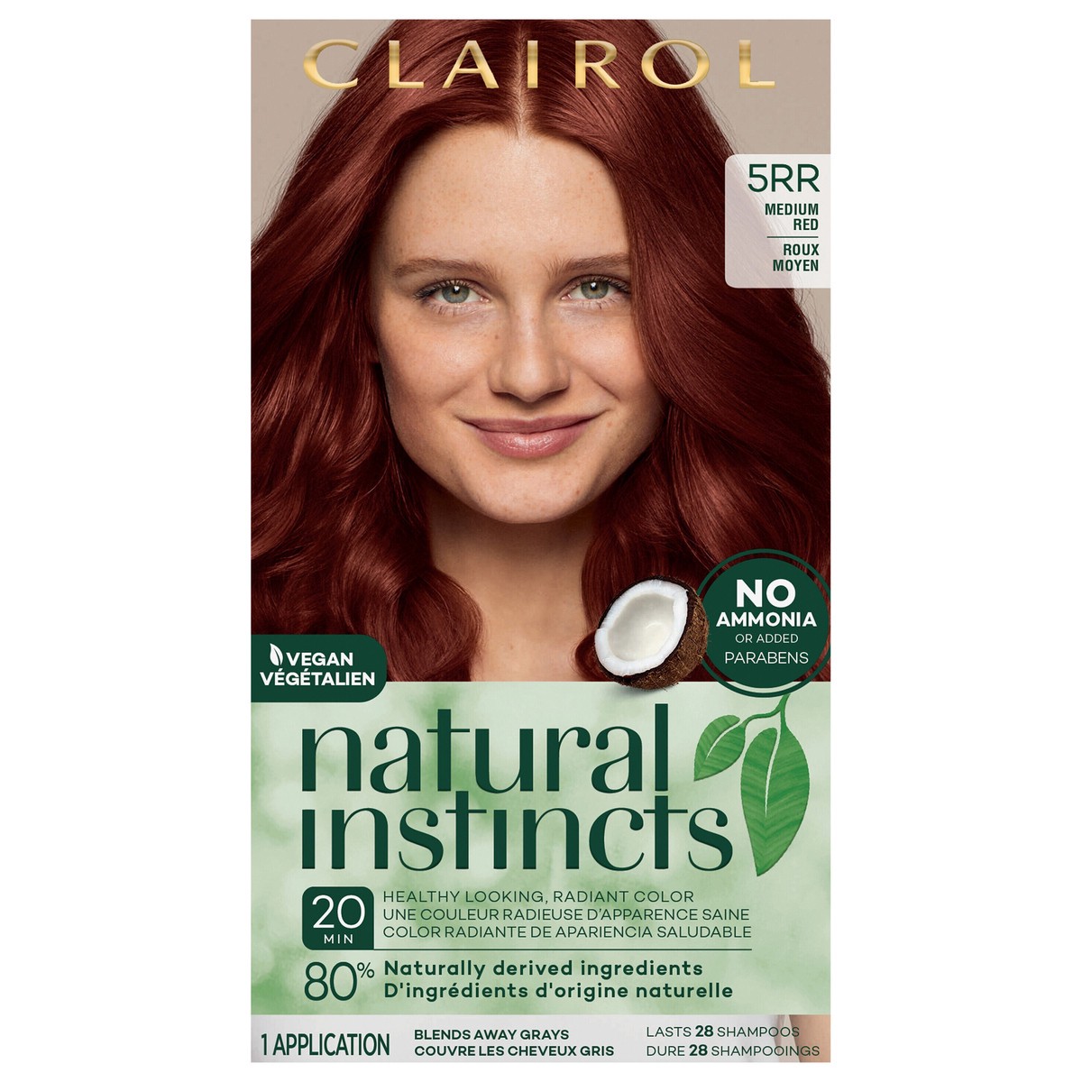 slide 1 of 2, Natural Instincts Clairol Natural Instincts 5RR Medium Red Hair Color, 1 ct