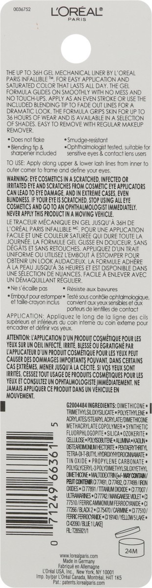 slide 8 of 9, L'Oréal Infallible Grip Brown Denim 220 Gel Mechanical Liner 0.011 oz, 0.01 oz