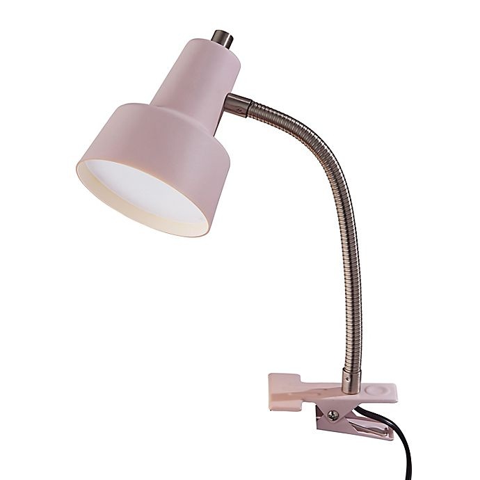 slide 1 of 4, Simply Essential Gooseneck LED Clip Lamp - Pink, 1 ct