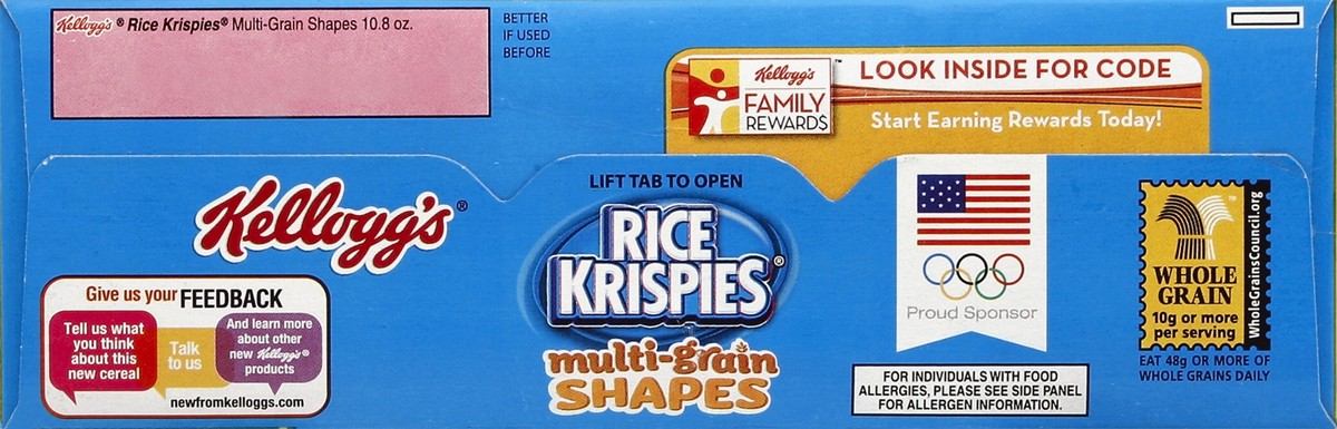 slide 2 of 6, Kellogg's Rice Krispies Multi-Grain Shapes Cereal, 10.8 oz