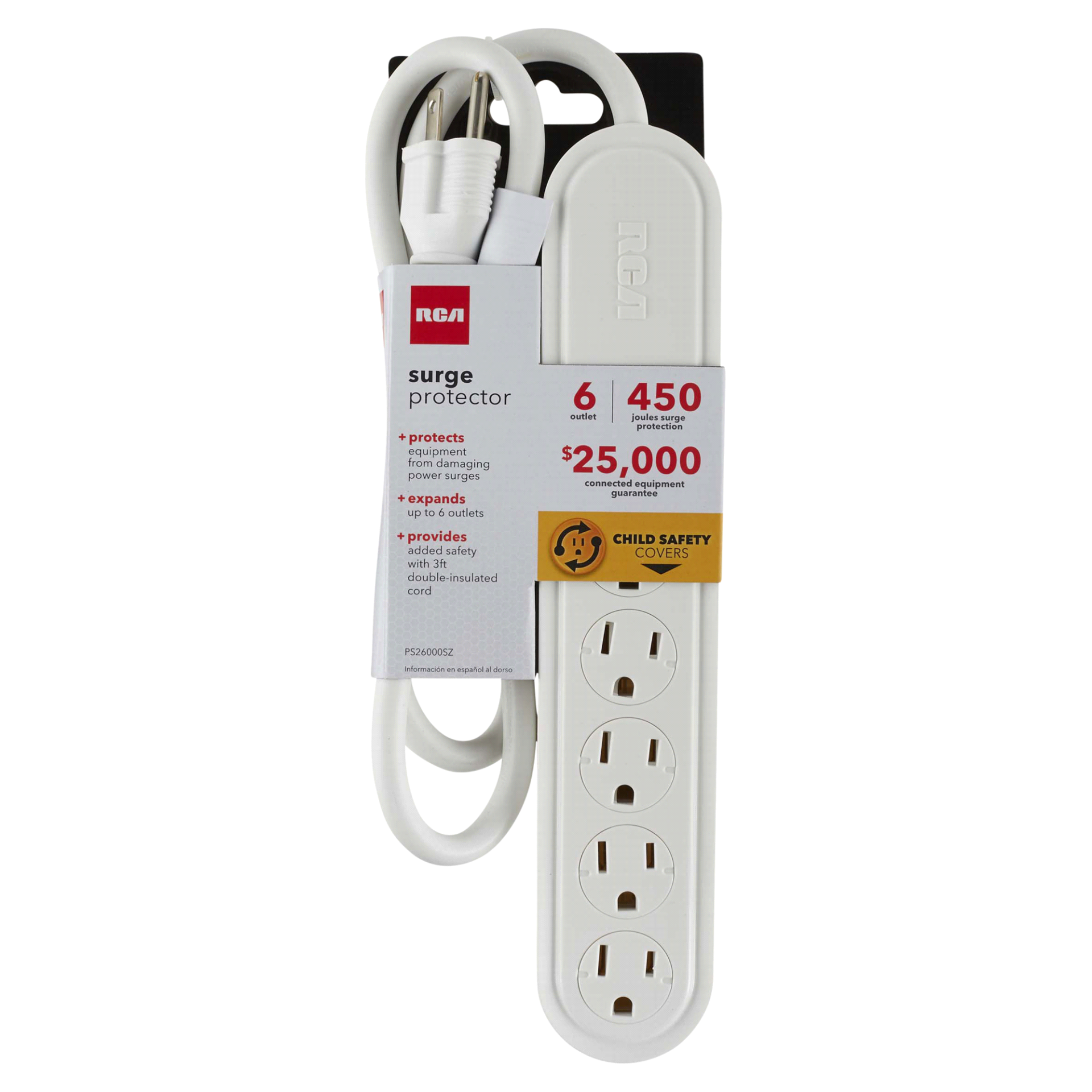 slide 1 of 1, RCA Surge Protector Child Safety Covers, 3 ft