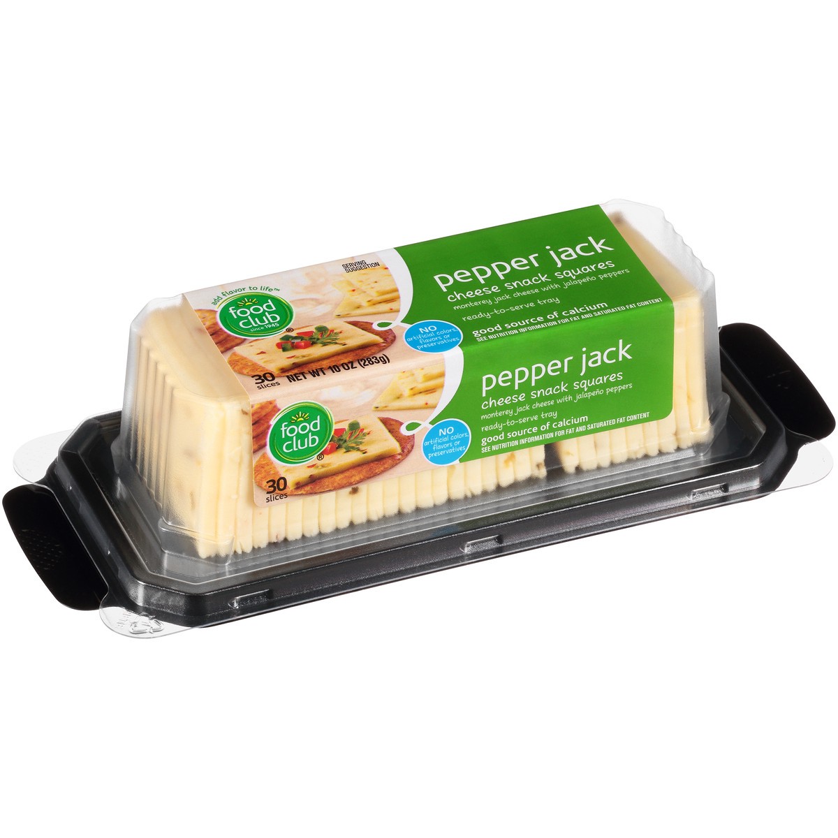 slide 6 of 14, Food Club Pepper Jack Monterey Jack Cheese With Jalapeno Peppers Cheese Snack Squares, 10 oz