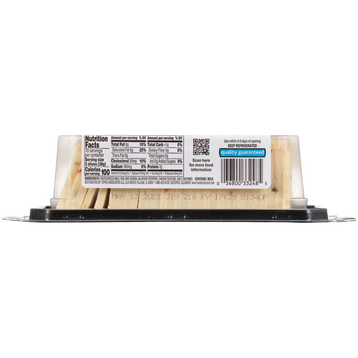 slide 2 of 14, Food Club Pepper Jack Monterey Jack Cheese With Jalapeno Peppers Cheese Snack Squares, 10 oz