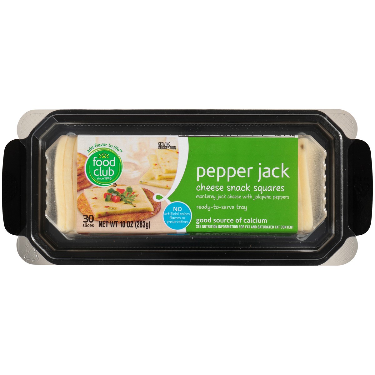 slide 13 of 14, Food Club Pepper Jack Monterey Jack Cheese With Jalapeno Peppers Cheese Snack Squares, 10 oz