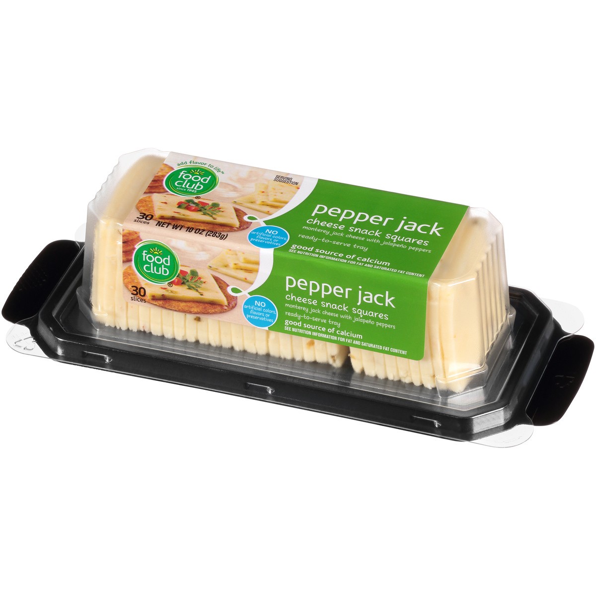 slide 14 of 14, Food Club Pepper Jack Monterey Jack Cheese With Jalapeno Peppers Cheese Snack Squares, 10 oz