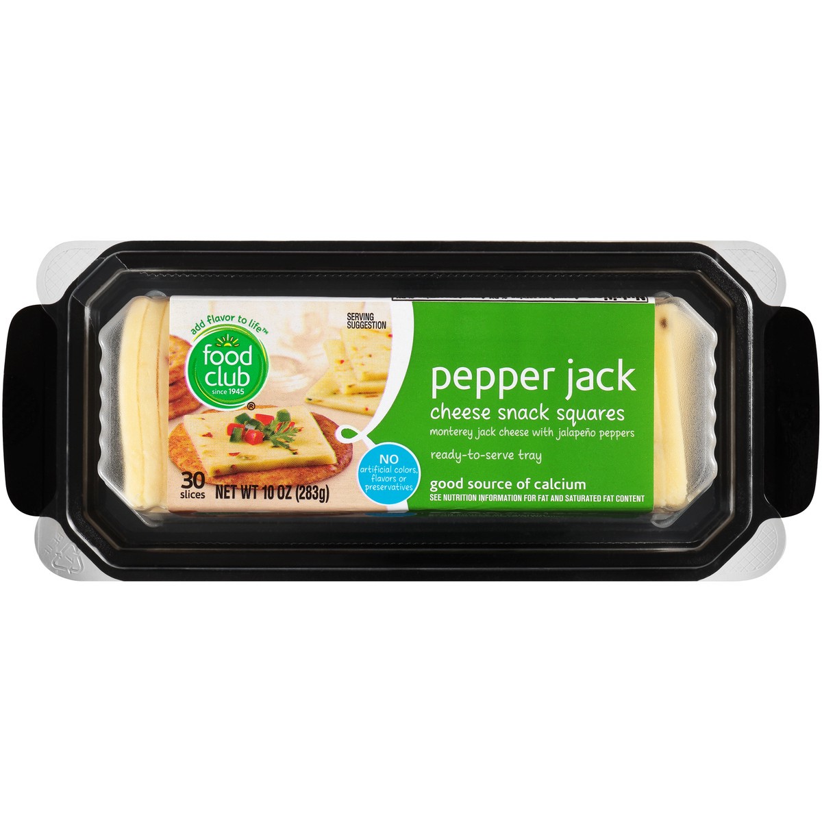 slide 5 of 14, Food Club Pepper Jack Monterey Jack Cheese With Jalapeno Peppers Cheese Snack Squares, 10 oz