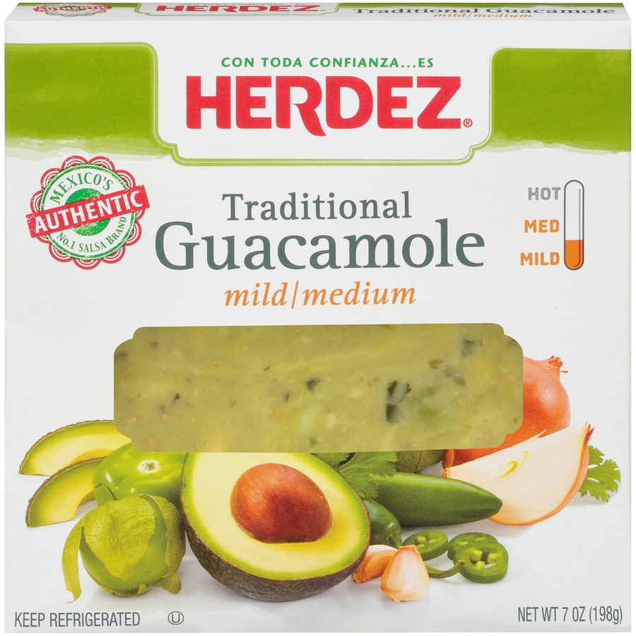 slide 1 of 1, Herdez Traditional Mild/Medium Guacamole, 7 oz