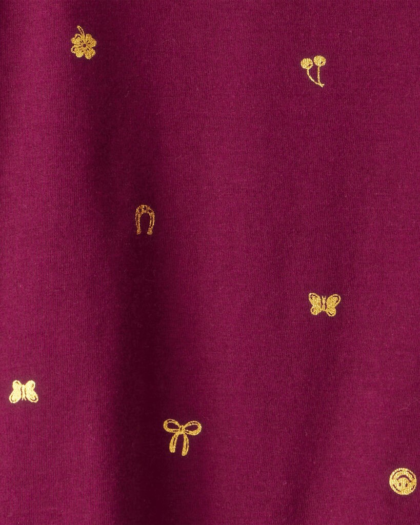 slide 2 of 2, Carter's Girls Icon Print Pocket Tee - Maroon Maroon M, 1 ct