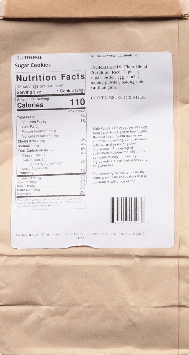 slide 3 of 12, Kalo Gluten Free Sugar Cookies 9 oz, 1 ct