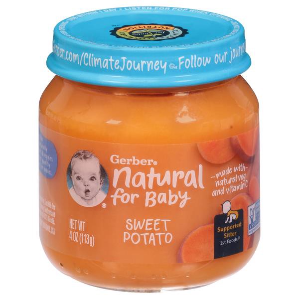 slide 1 of 2, Gerber Natural for Baby 1st Foods Sweet Potato 4 OZ Jar, 4 oz