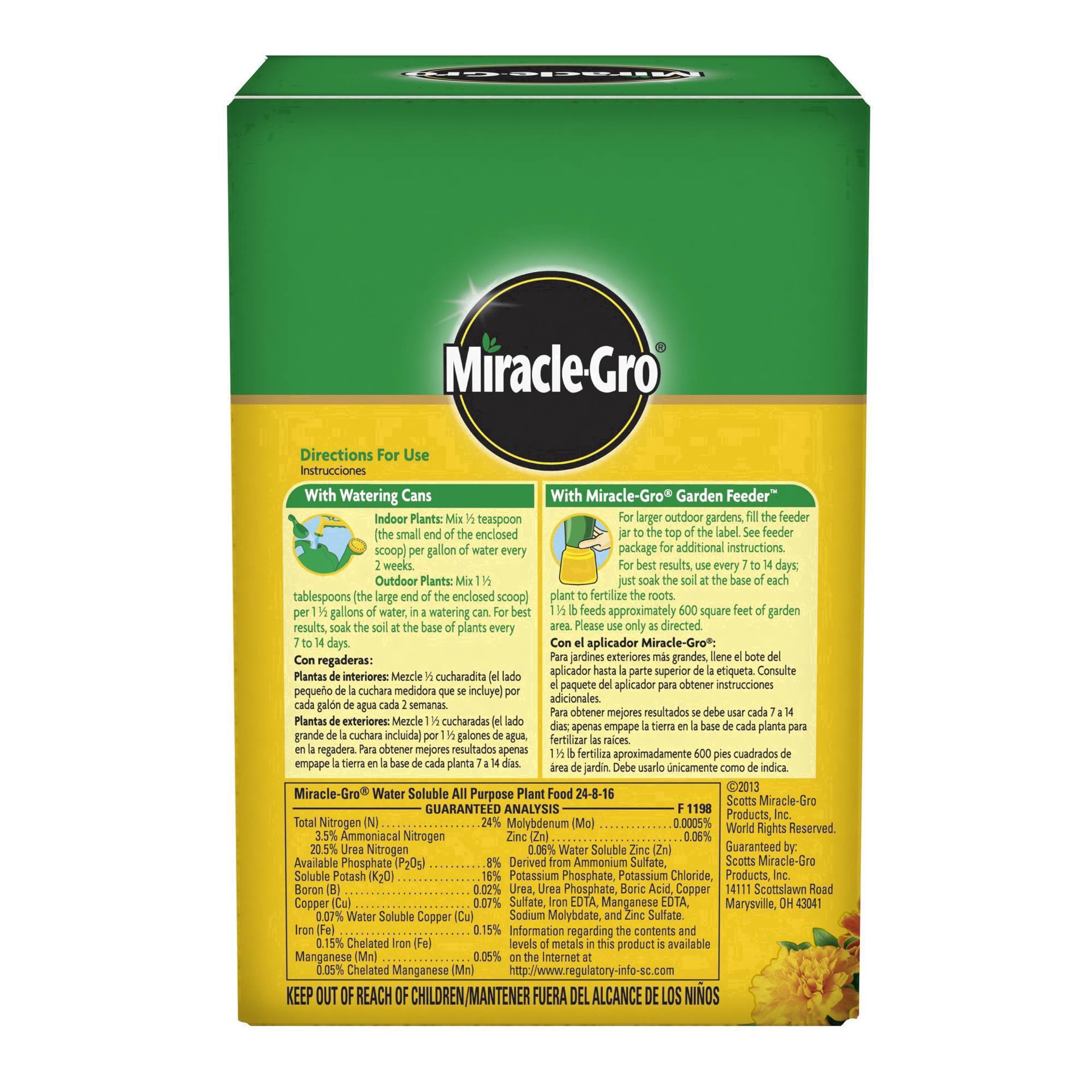 slide 3 of 50, Miracle-Gro Water Soluble All Purpose Plant Food 1.5lb, 1.5 lb