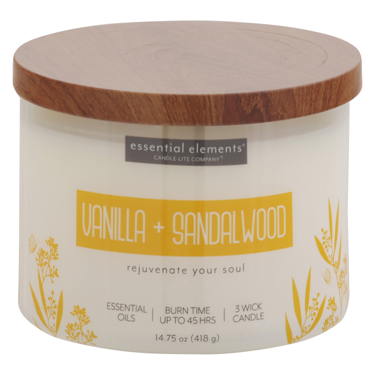 slide 1 of 9, Candle-Lite EE Vanilla Sandalwood Jar Candle, 14.75 oz