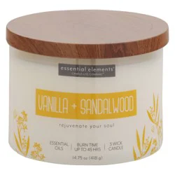 Essential Elements Vanilla + Sandalwood Candle 1 ea
