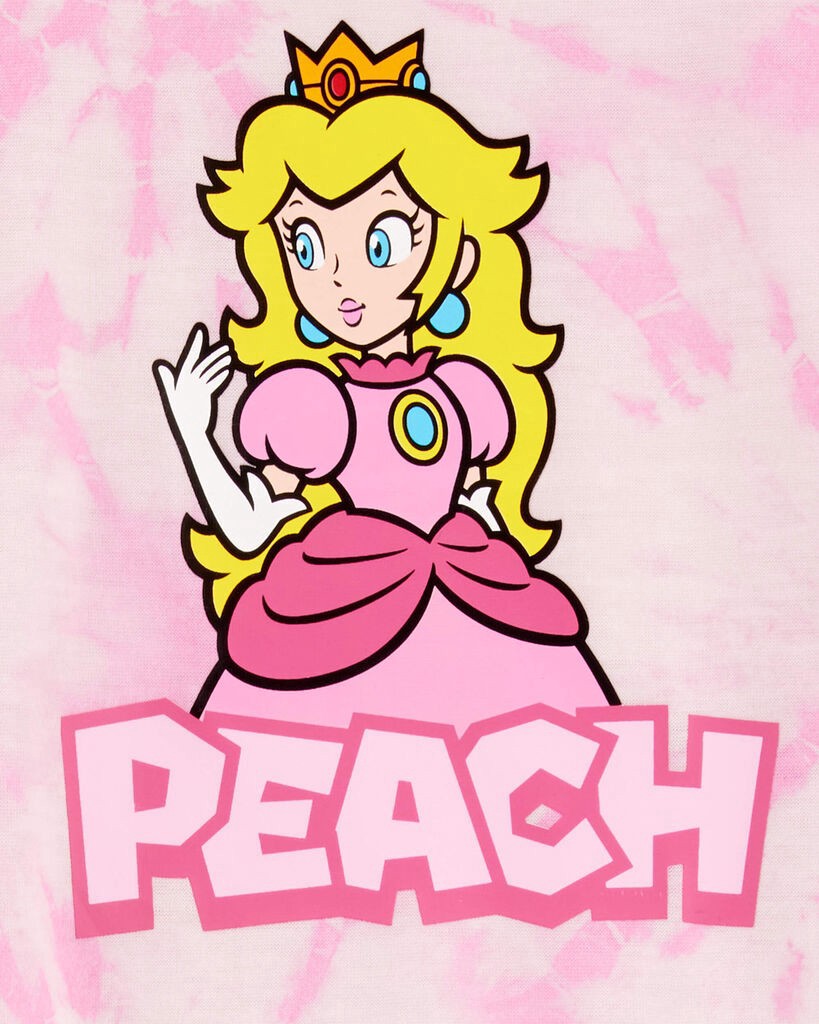 slide 2 of 2, Carter's Kid Super Mario Bros Princess Peach Print Jersey 2-Piece Pajamas Pink 4, 1 ct