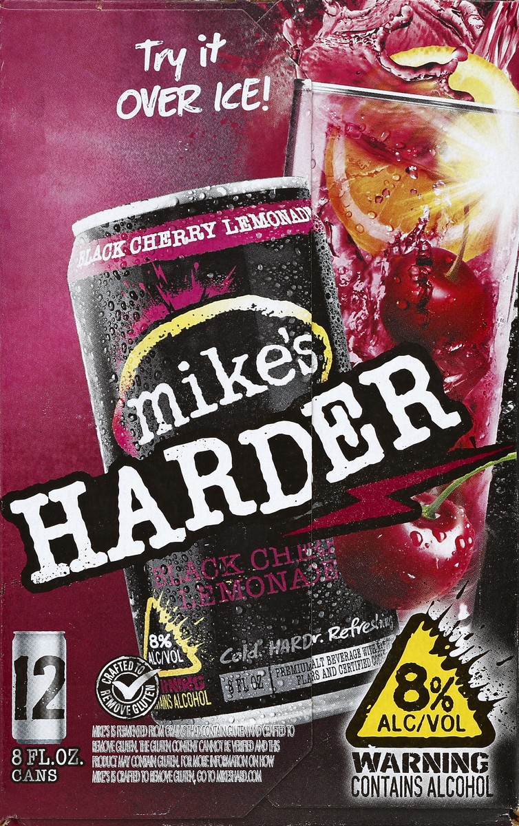 slide 4 of 6, Mike's Hard Harder Black Cherry Lemonade, 12 ct; 8 oz