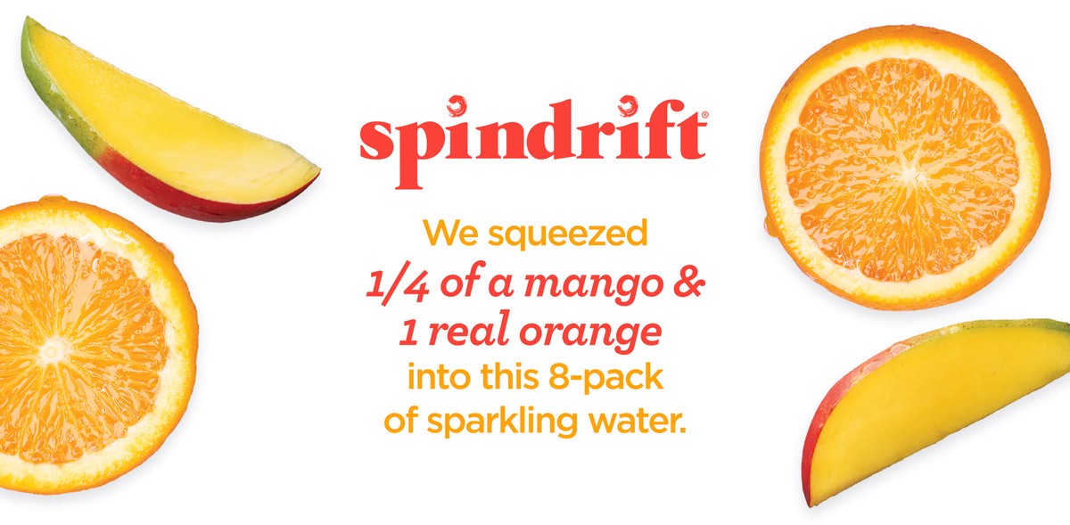 slide 7 of 7, Spindrift Orange Mango Sparkling Water - 96 fl oz, 8 ct; 12 fl oz