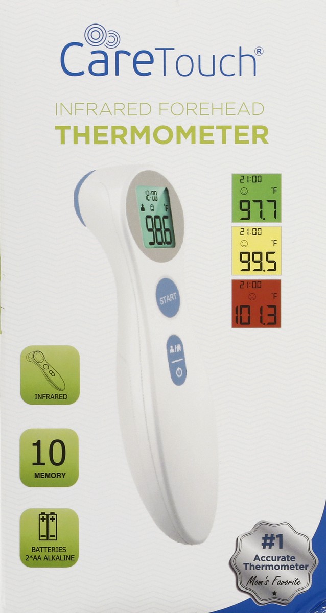 slide 2 of 11, CareTouch Infrared Forehead Thermometer 1 ea, 1 ct