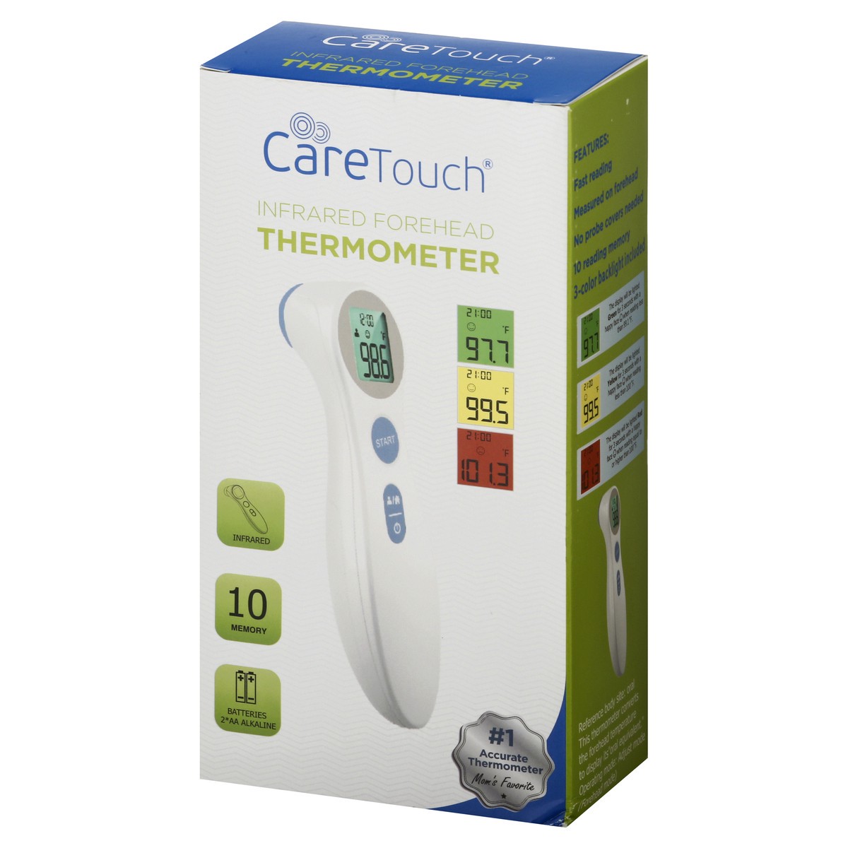 slide 3 of 11, CareTouch Infrared Forehead Thermometer 1 ea, 1 ct