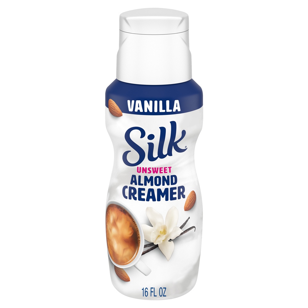 slide 1 of 1, Silk Vanilla Unsweet Almond Creamer, 16 oz